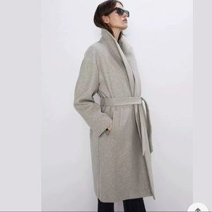 COPY - ZARA Woman's Oatmeal Belted Long Coat NEW SZ S